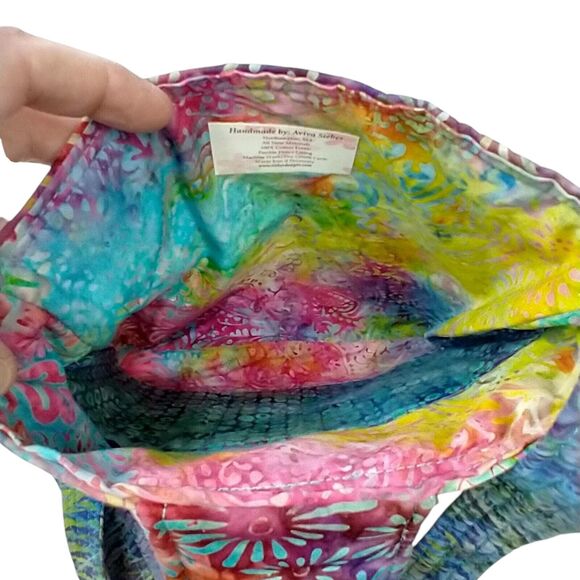 Handmade SieberDesigns Multicolored Batik Crossbody Purse Adjustable Strap - Picture 5 of 8